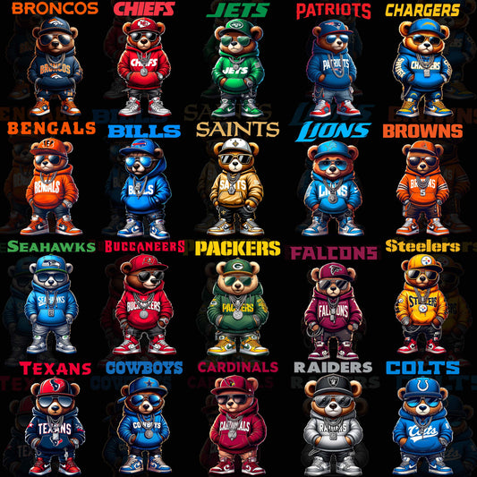 Teddy Bear NFL T Shirt Designs