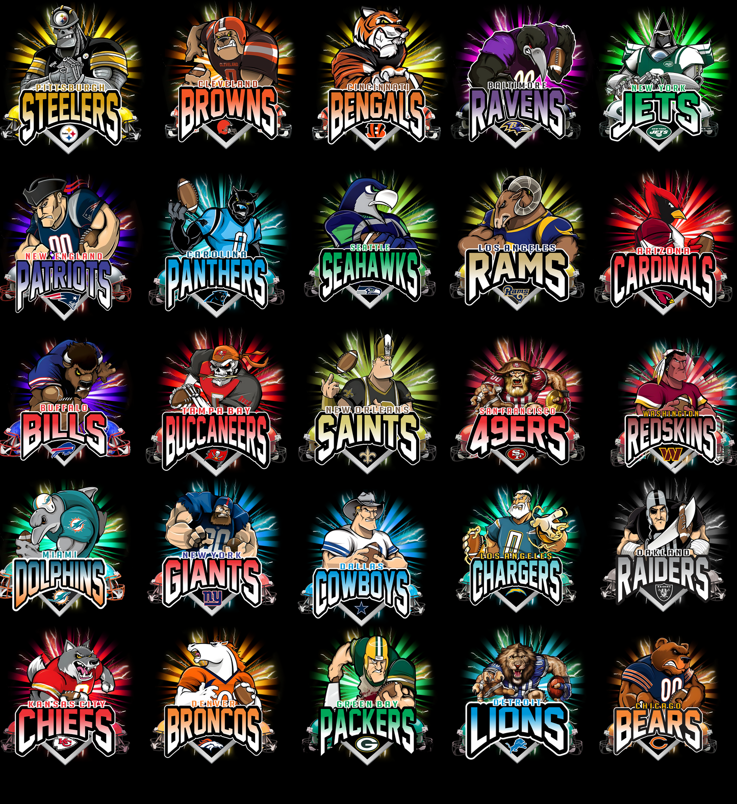 32 Exclusive NFL Mascot T Shirt Designs