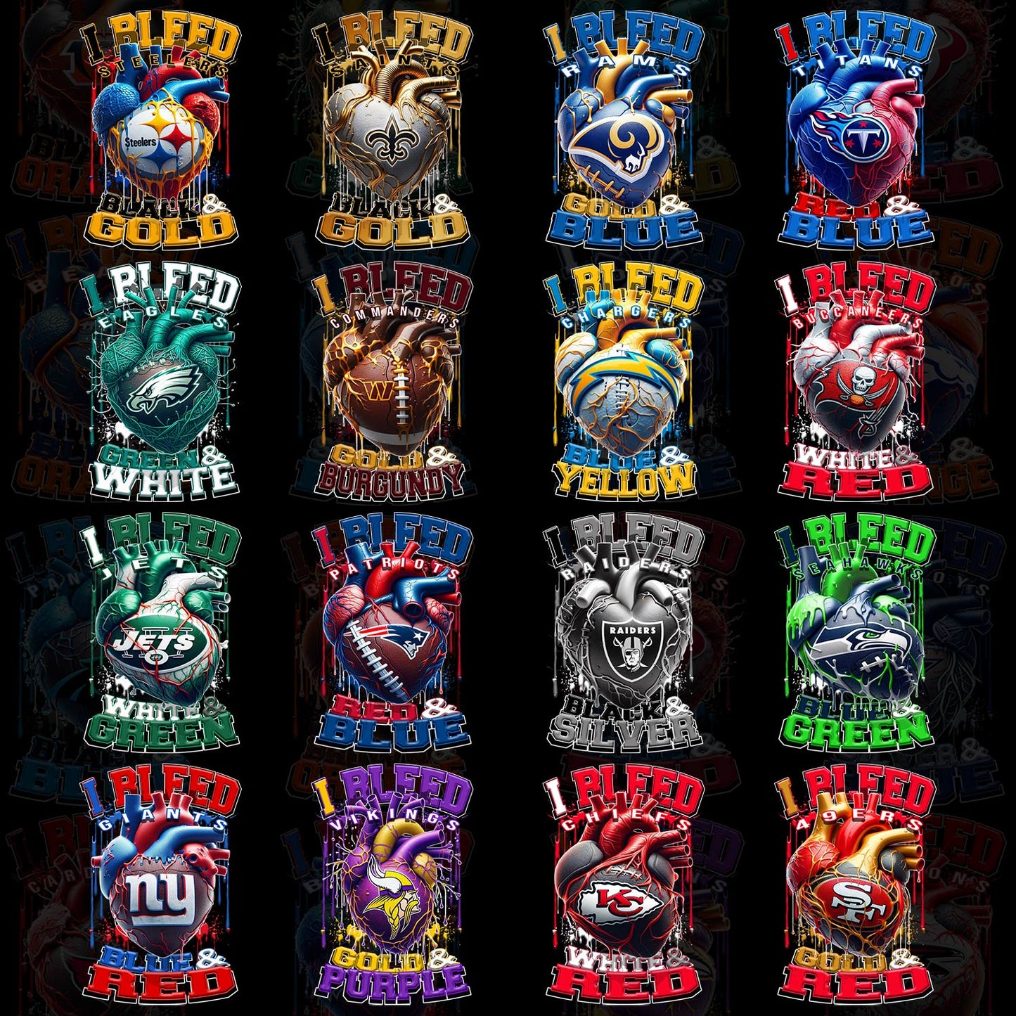 32 I Bleed NFL T Shirt Designs