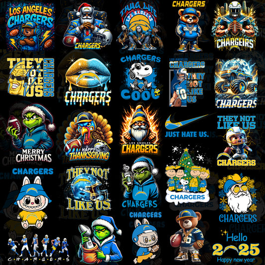 50 Los Angeles Chargers T Shirt Designs
