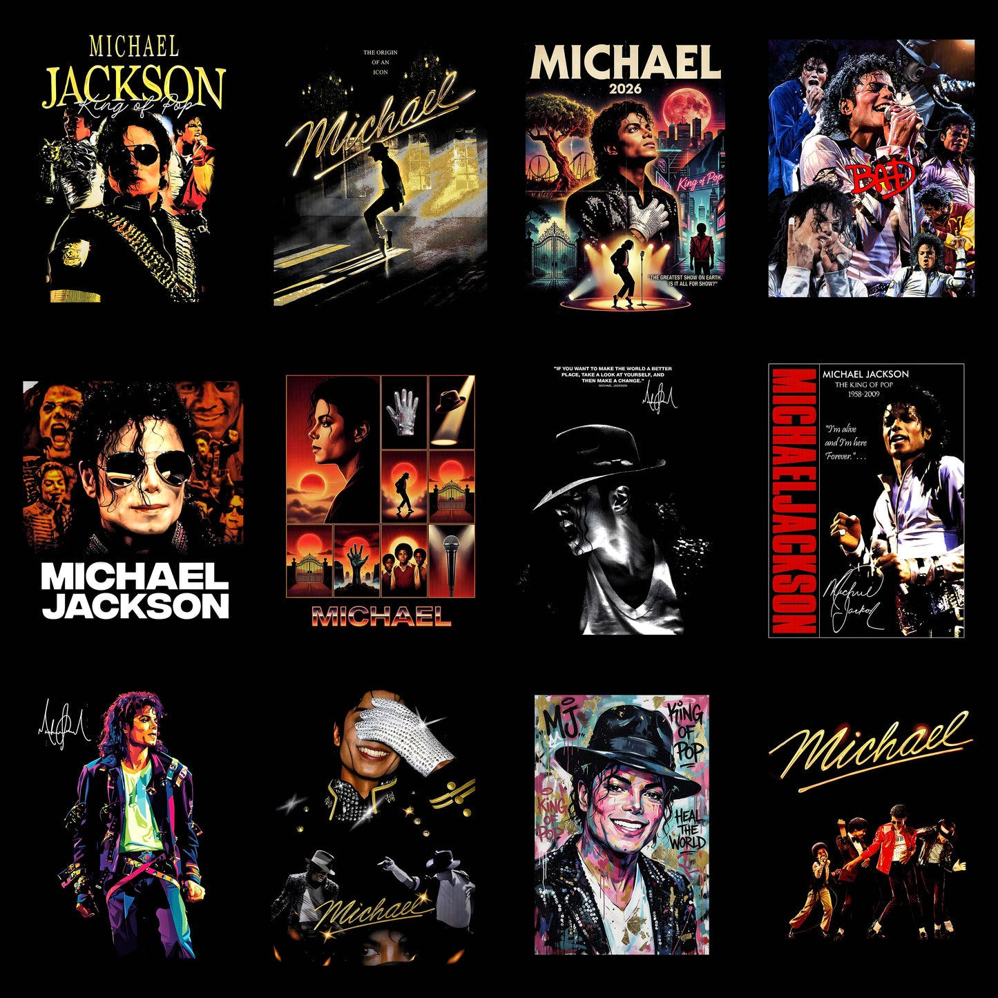 12 Michael Jackson Halftone Designs PNG
